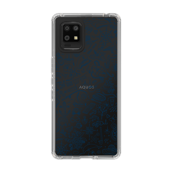 Slim Protection Case［ SINA COVA - Marine Line Art - Navy ］