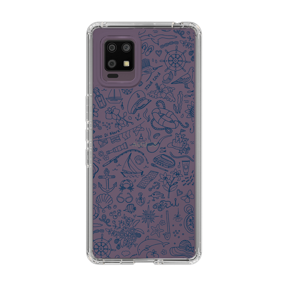 Slim Protection Case［ SINA COVA - Marine Line Art - Navy ］