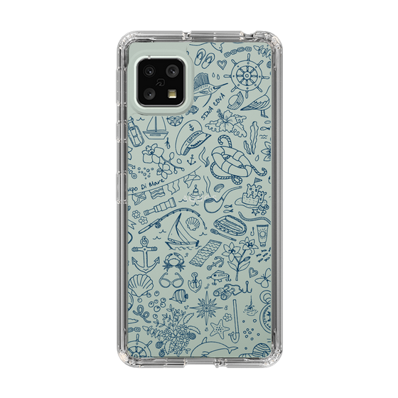 Slim Protection Case［ SINA COVA - Marine Line Art - Navy ］