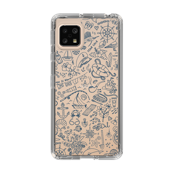 Slim Protection Case［ SINA COVA - Marine Line Art - Navy ］