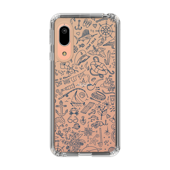 Slim Protection Case［ SINA COVA - Marine Line Art - Navy ］
