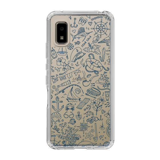 Slim Protection Case［ SINA COVA - Marine Line Art - Navy ］
