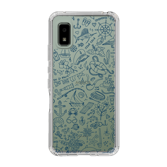 Slim Protection Case［ SINA COVA - Marine Line Art - Navy ］