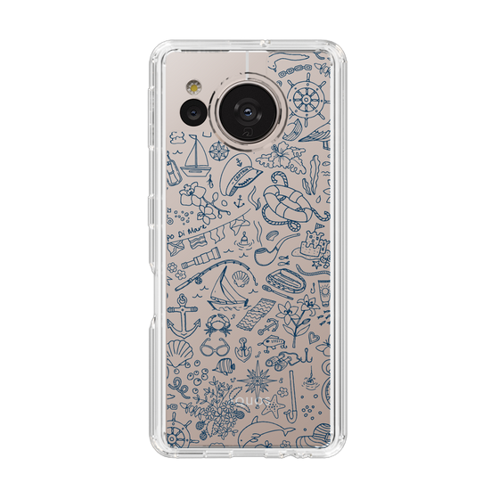 Slim Protection Case［ SINA COVA - Marine Line Art - Navy ］