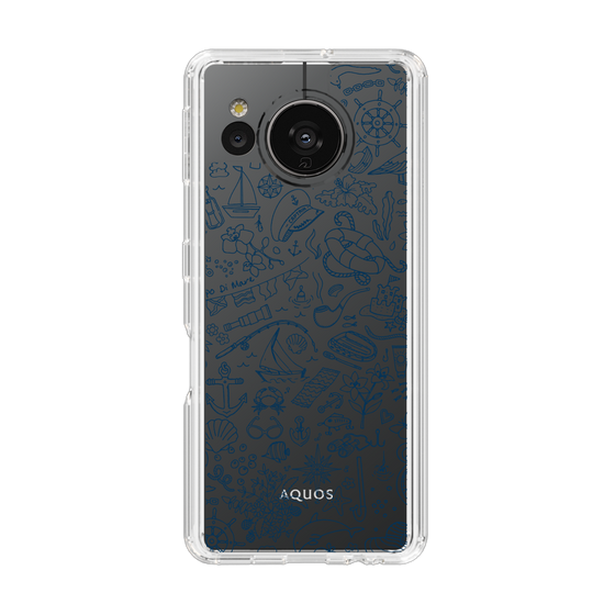Slim Protection Case［ SINA COVA - Marine Line Art - Navy ］