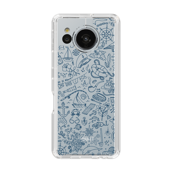 Slim Protection Case［ SINA COVA - Marine Line Art - Navy ］