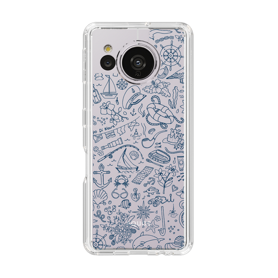 Slim Protection Case［ SINA COVA - Marine Line Art - Navy ］