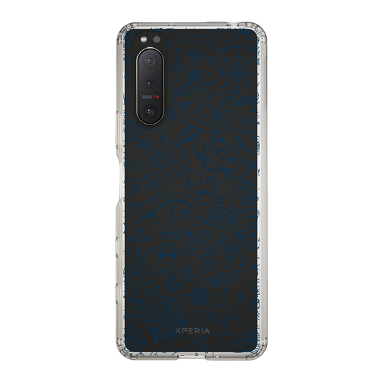 Slim Protection Case［ SINA COVA - Marine Line Art - Navy ］