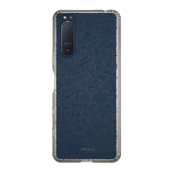 Slim Protection Case［ SINA COVA - Marine Line Art - Navy ］