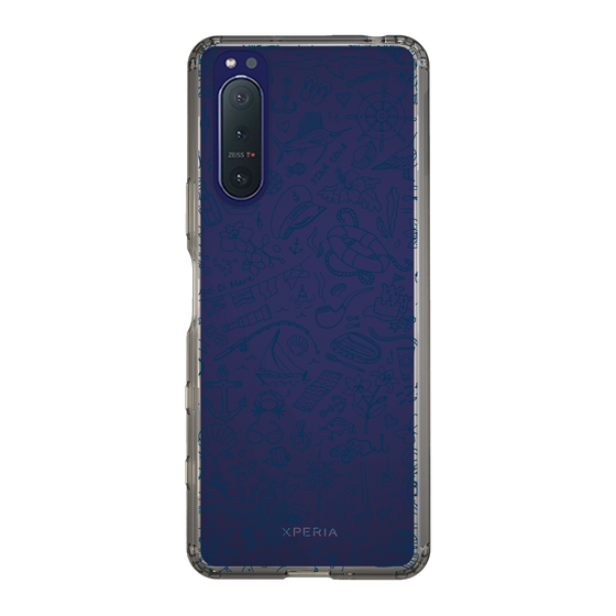 Slim Protection Case［ SINA COVA - Marine Line Art - Navy ］