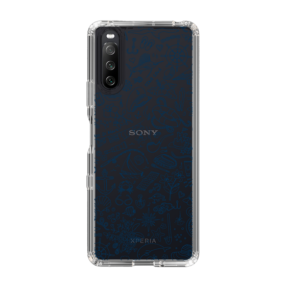 Slim Protection Case［ SINA COVA - Marine Line Art - Navy ］