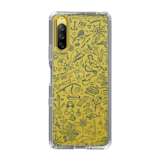 Slim Protection Case［ SINA COVA - Marine Line Art - Navy ］
