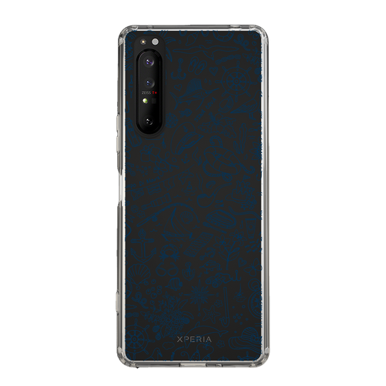 Slim Protection Case［ SINA COVA - Marine Line Art - Navy ］