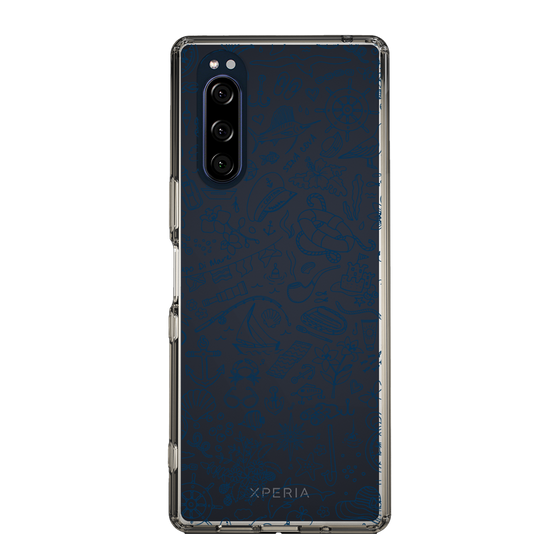 Slim Protection Case［ SINA COVA - Marine Line Art - Navy ］