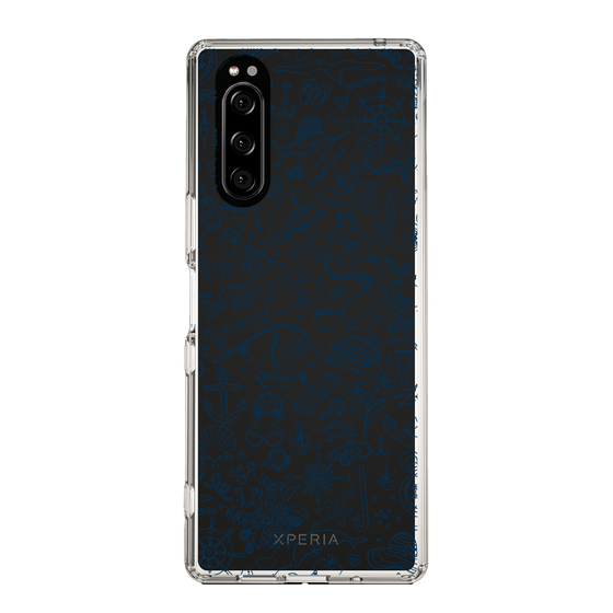 Slim Protection Case［ SINA COVA - Marine Line Art - Navy ］