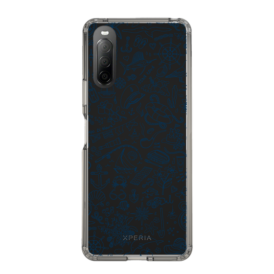 Slim Protection Case［ SINA COVA - Marine Line Art - Navy ］