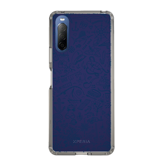 Slim Protection Case［ SINA COVA - Marine Line Art - Navy ］