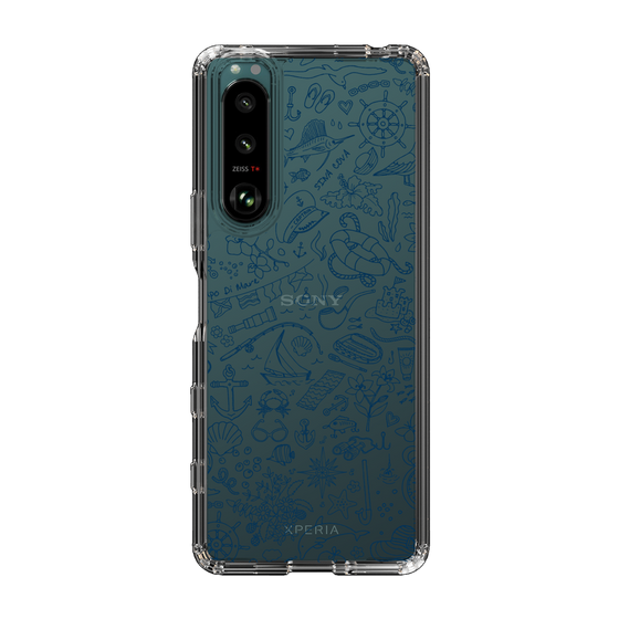 Slim Protection Case［ SINA COVA - Marine Line Art - Navy ］