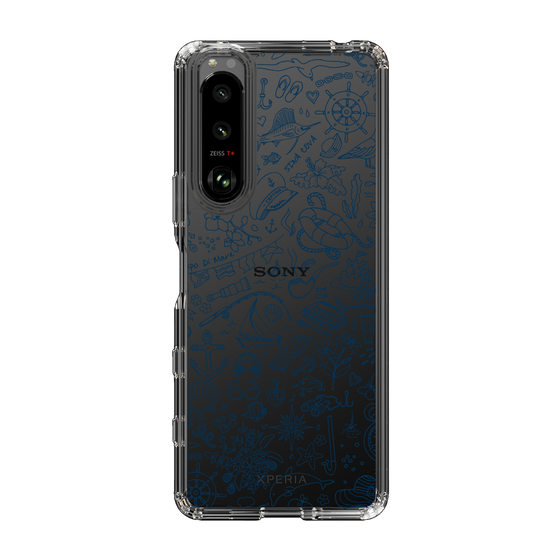 Slim Protection Case［ SINA COVA - Marine Line Art - Navy ］
