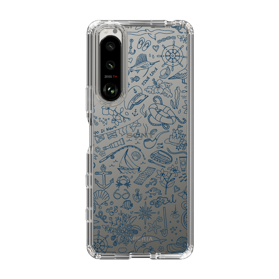 Slim Protection Case［ SINA COVA - Marine Line Art - Navy ］