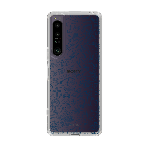 Slim Protection Case［ SINA COVA - Marine Line Art - Navy ］