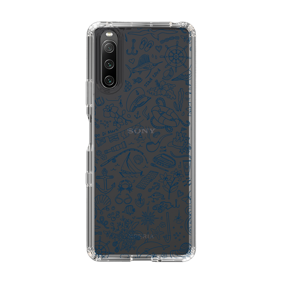 Slim Protection Case［ SINA COVA - Marine Line Art - Navy ］