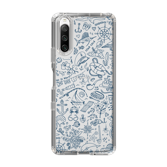 Slim Protection Case［ SINA COVA - Marine Line Art - Navy ］