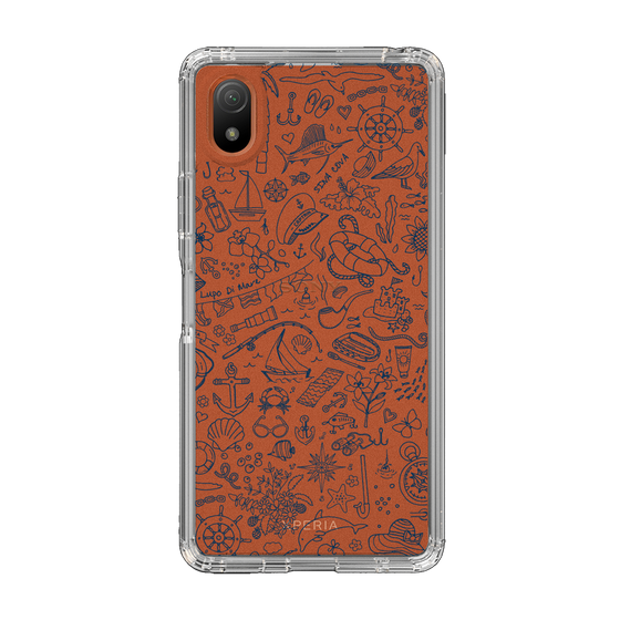 Slim Protection Case［ SINA COVA - Marine Line Art - Navy ］
