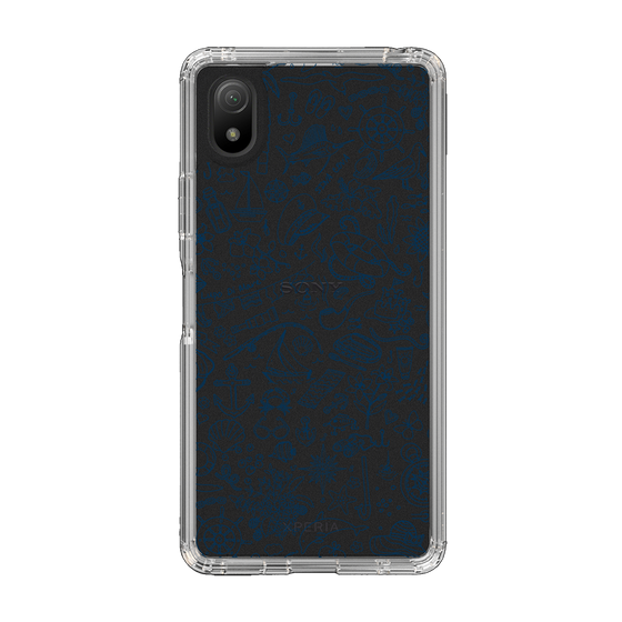 Slim Protection Case［ SINA COVA - Marine Line Art - Navy ］