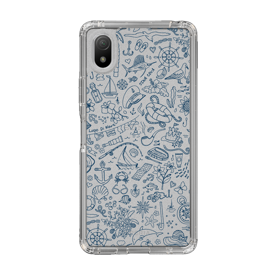 Slim Protection Case［ SINA COVA - Marine Line Art - Navy ］