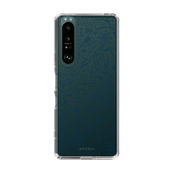 Slim Protection Case［ SINA COVA - Marine Line Art - Navy ］