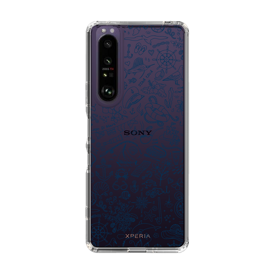 Slim Protection Case［ SINA COVA - Marine Line Art - Navy ］