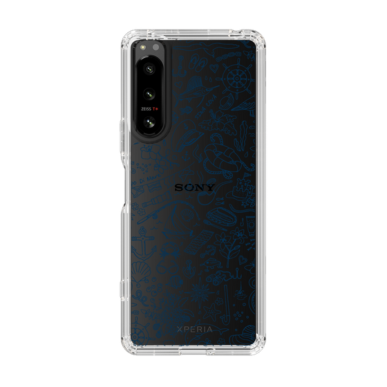 Slim Protection Case［ SINA COVA - Marine Line Art - Navy ］