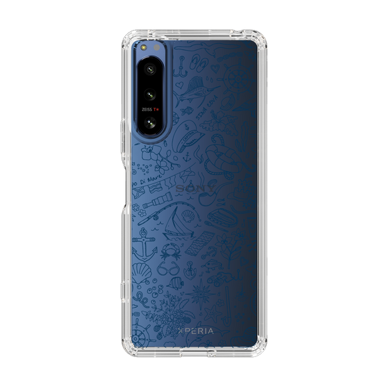 Slim Protection Case［ SINA COVA - Marine Line Art - Navy ］