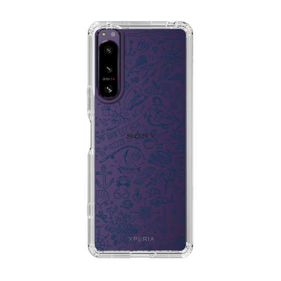 Slim Protection Case［ SINA COVA - Marine Line Art - Navy ］