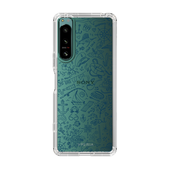 Slim Protection Case［ SINA COVA - Marine Line Art - Navy ］