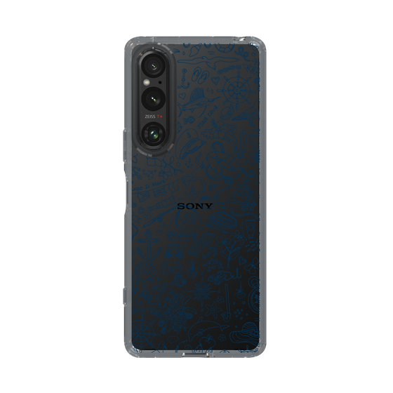 Slim Protection Case［ SINA COVA - Marine Line Art - Navy ］