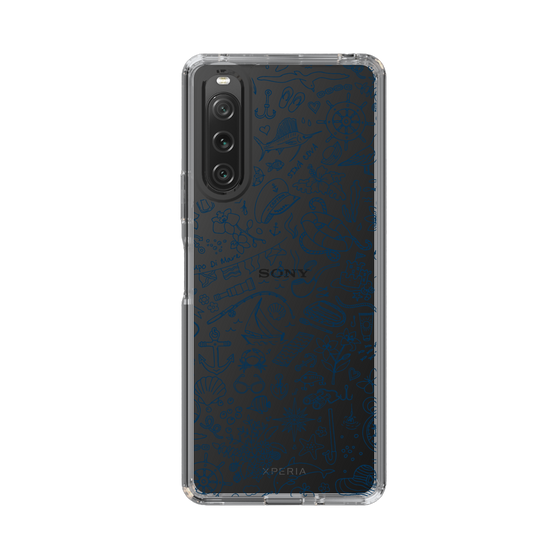 Slim Protection Case［ SINA COVA - Marine Line Art - Navy ］