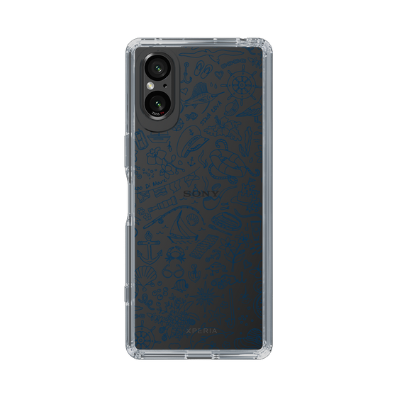 Slim Protection Case［ SINA COVA - Marine Line Art - Navy ］