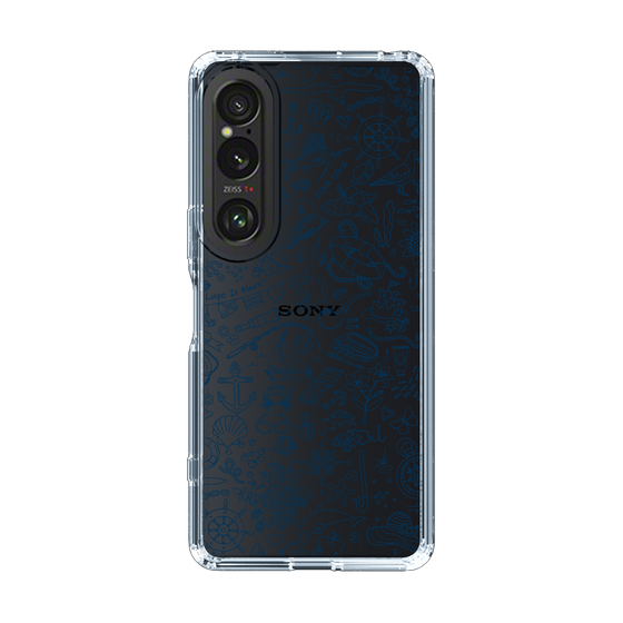 Slim Protection Case［ SINA COVA - Marine Line Art - Navy ］