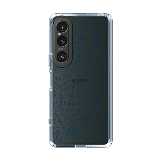 Slim Protection Case［ SINA COVA - Marine Line Art - Navy ］