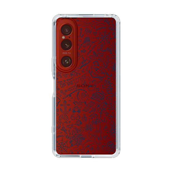 Slim Protection Case［ SINA COVA - Marine Line Art - Navy ］