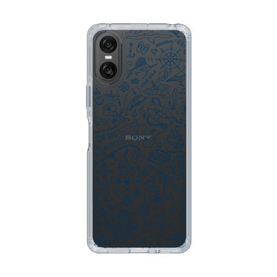 Slim Protection Case［ SINA COVA - Marine Line Art - Navy ］