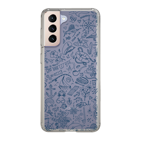Slim Protection Case［ SINA COVA - Marine Line Art - Navy ］