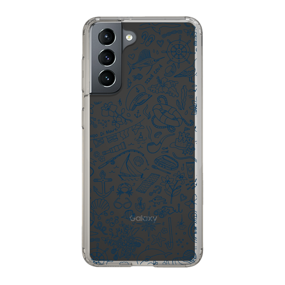Slim Protection Case［ SINA COVA - Marine Line Art - Navy ］
