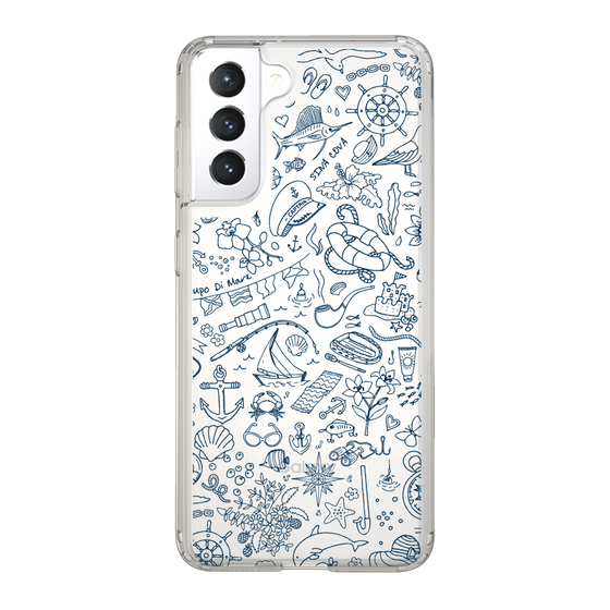 Slim Protection Case［ SINA COVA - Marine Line Art - Navy ］