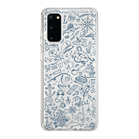 Slim Protection Case［ SINA COVA - Marine Line Art - Navy ］
