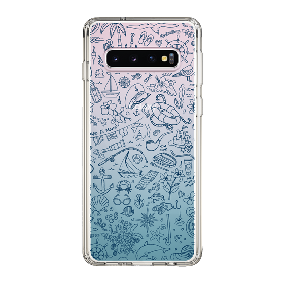 Slim Protection Case［ SINA COVA - Marine Line Art - Navy ］
