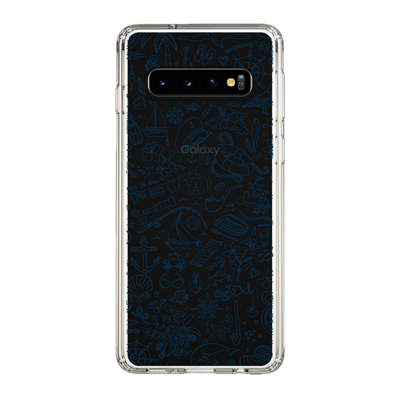 Slim Protection Case［ SINA COVA - Marine Line Art - Navy ］