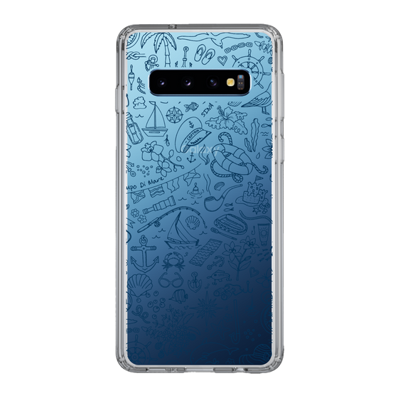 Slim Protection Case［ SINA COVA - Marine Line Art - Navy ］